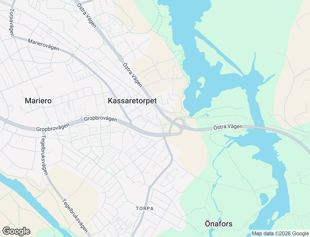 Karta över Petersbergsvägen 56 i 53 Vänersborg
