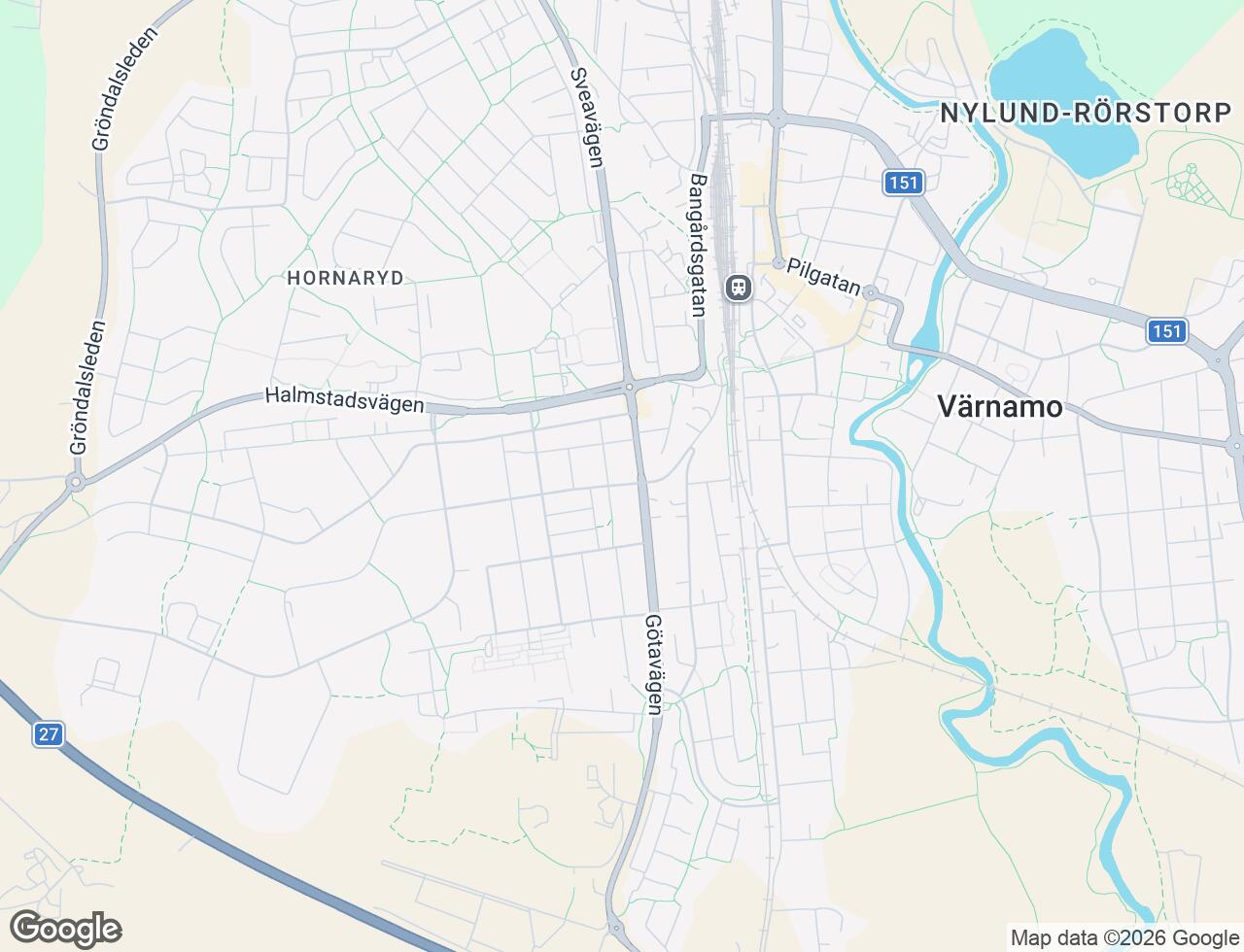 Karta över Egnahemsvägen 9K i 52 Värnamo