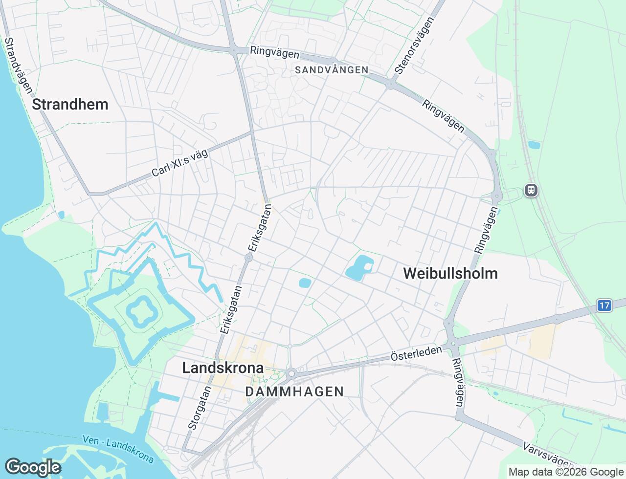 Karta över Vasagatan 15A i 36 Landskrona