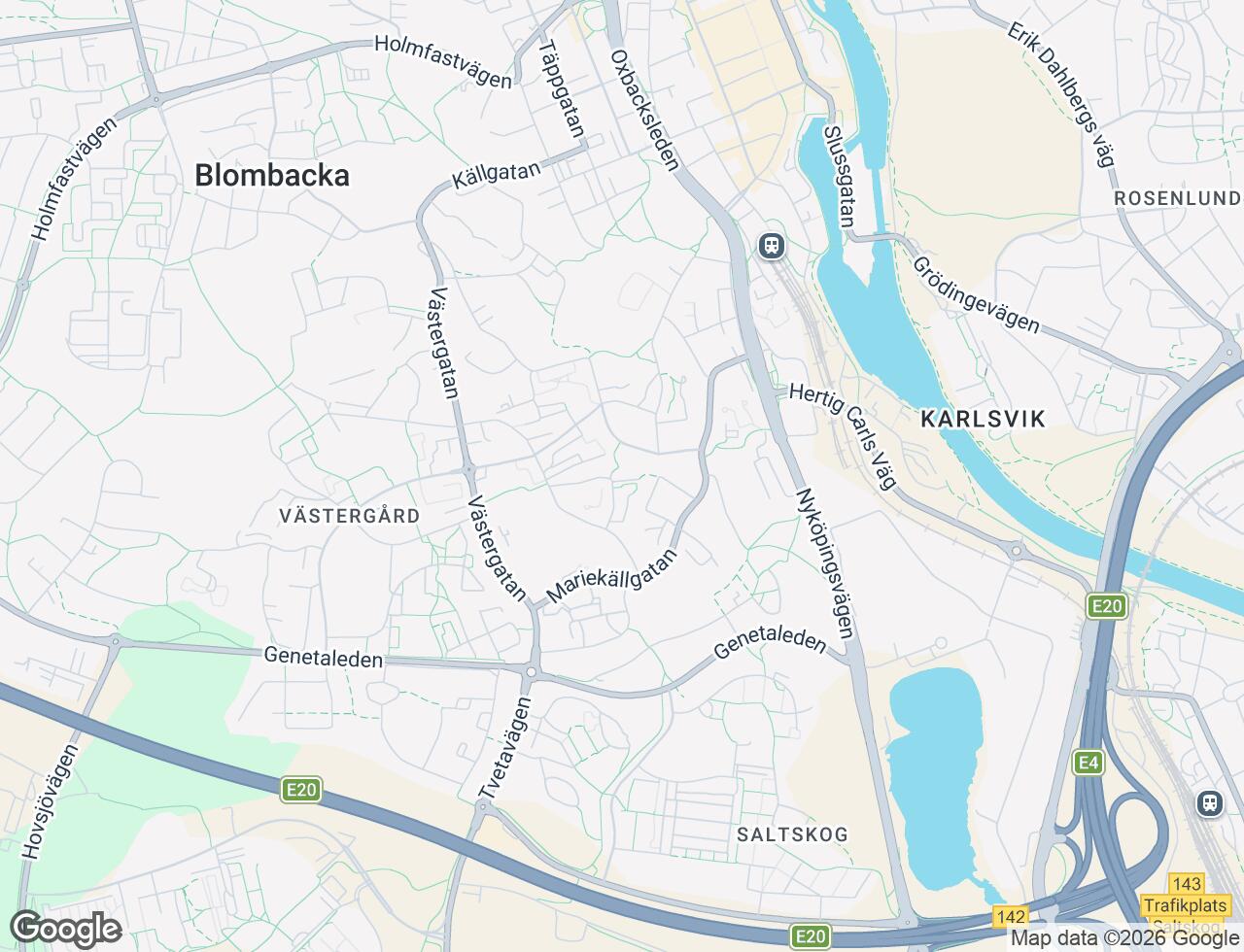 Karta över Linnégatan 16B i 44 Södertälje