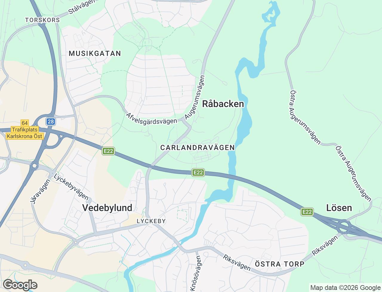 Karta över Carlandravägen 12B i 62 Lyckeby