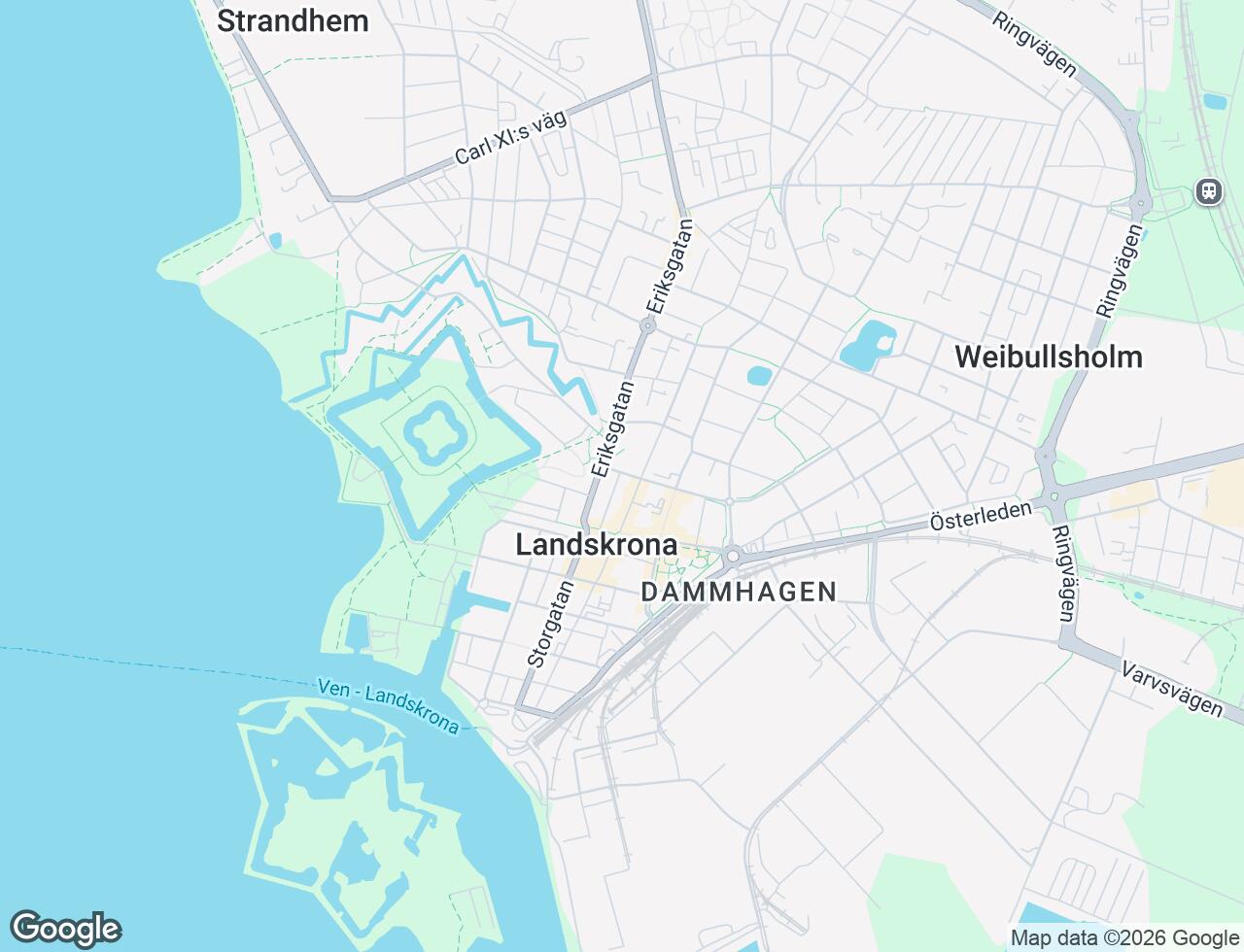 Karta över Borgmästargatan 4 i 32 Landskrona