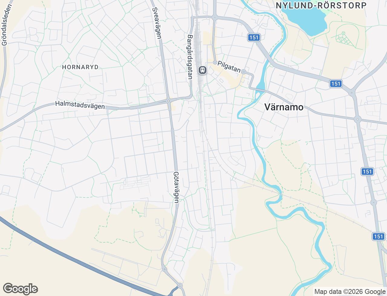 Karta över Hagagatan 10 i 33 Värnamo