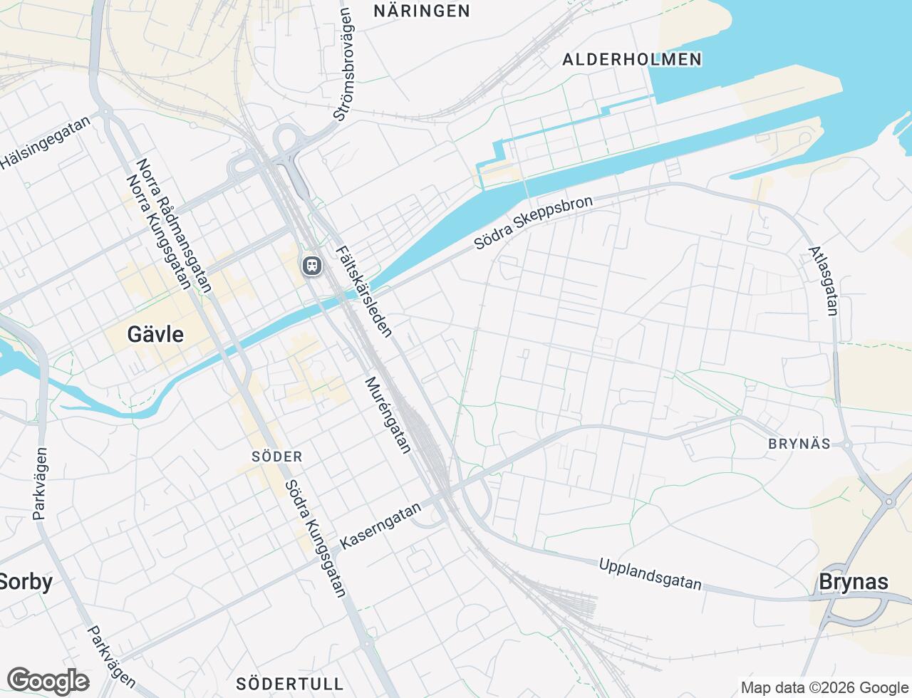 Karta över Södra Hospitalsgatan 11B i 80 Gävle