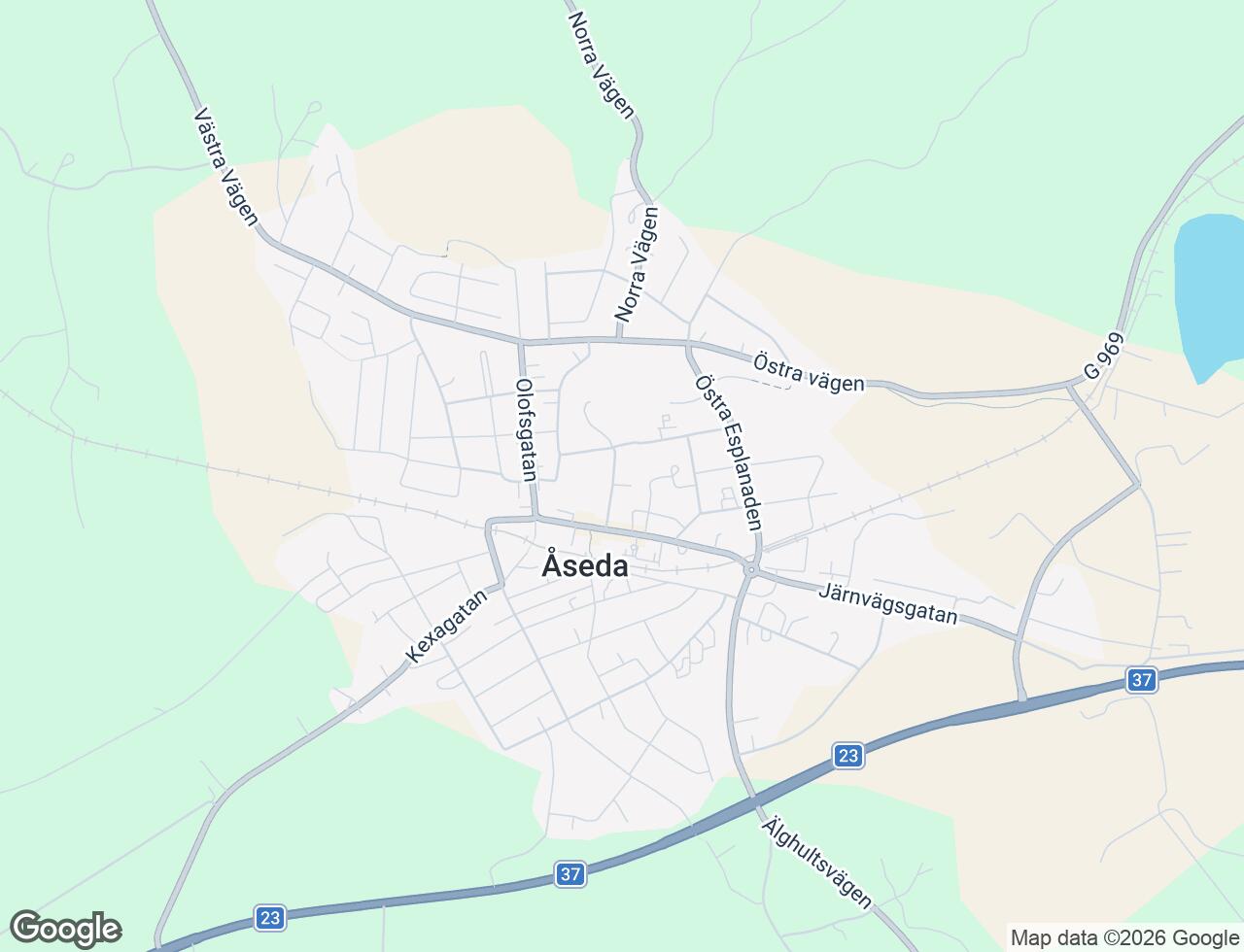 Karta över Ågatan 8A i 70 Åseda