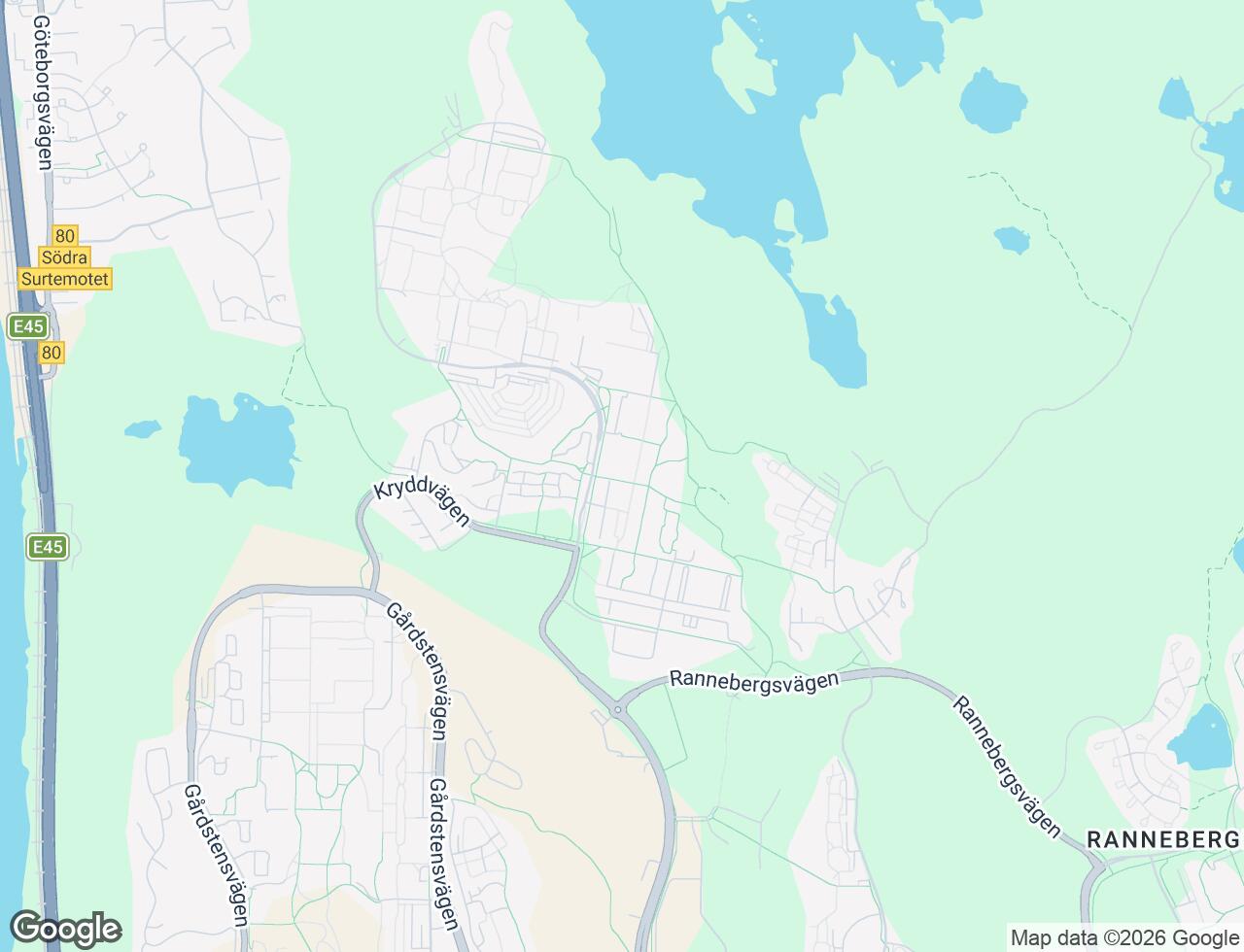 Karta över Senapsgatan 21 i 43 Angered
