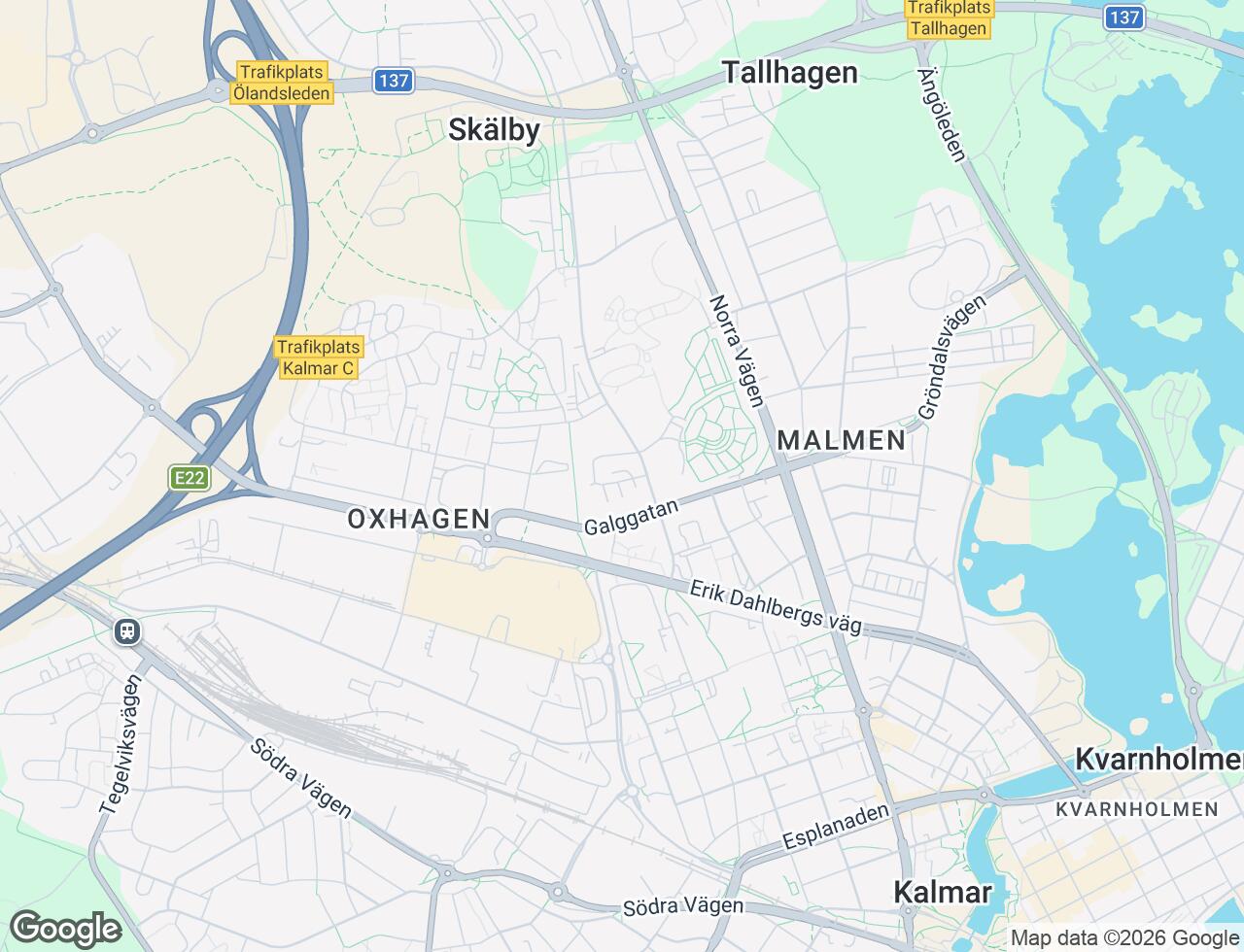 Karta över Kungsgårdsvägen 9A i 37 Kalmar