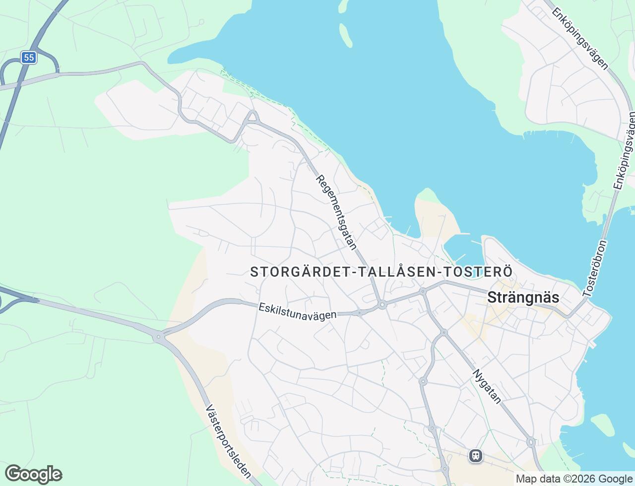 Karta över Bisp Thomas väg 4 i 34 Strängnäs