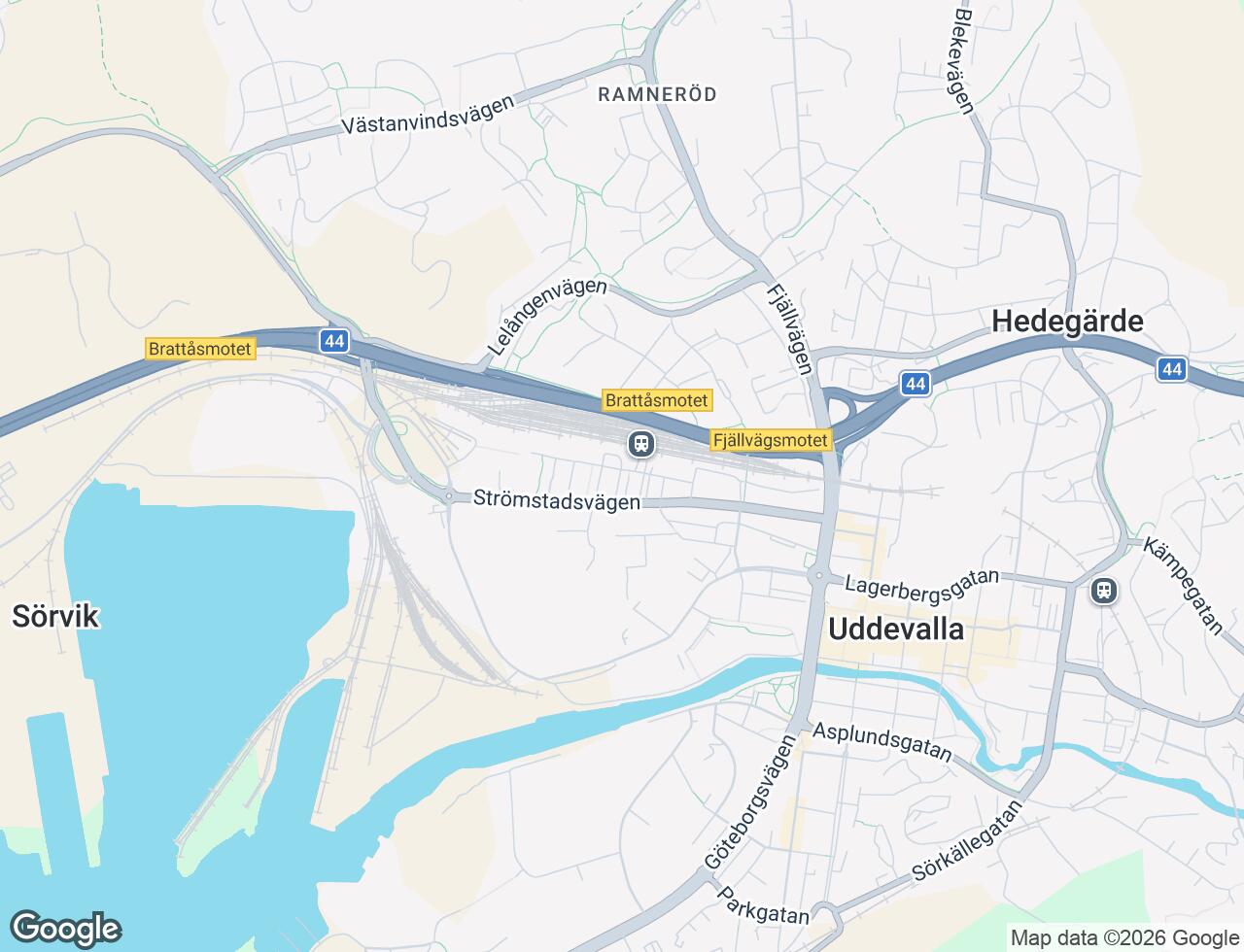 Karta över Strömstadsvägen 34 c i 50 Uddevalla