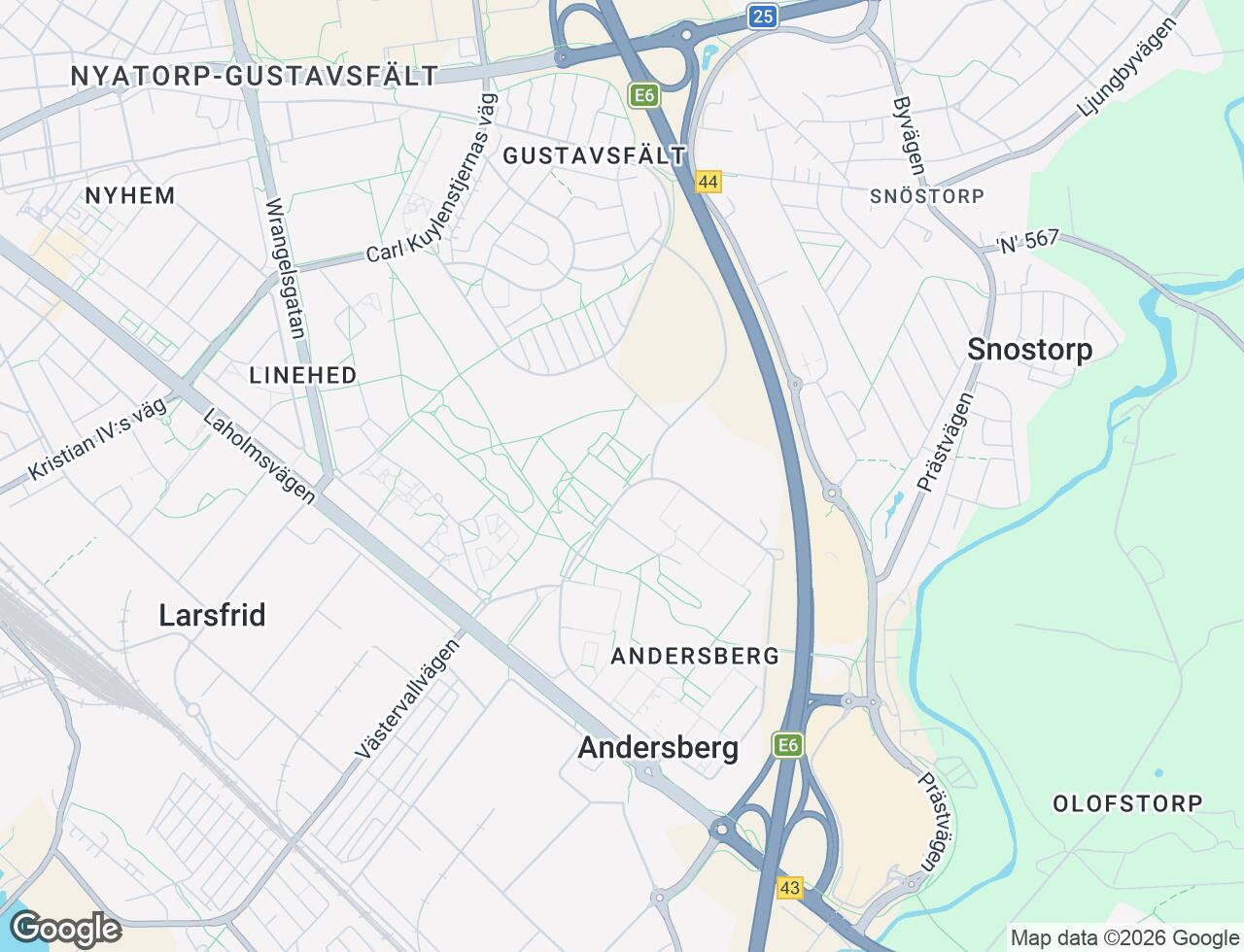 Karta över Andersbergsringen 50 i 21 Halmstad