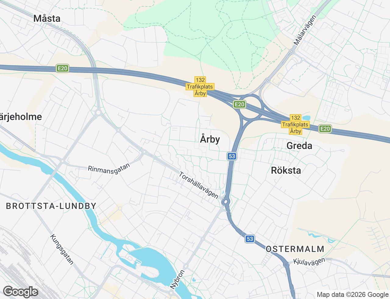 Karta över Årbygatan 17B i 45 Eskilstuna