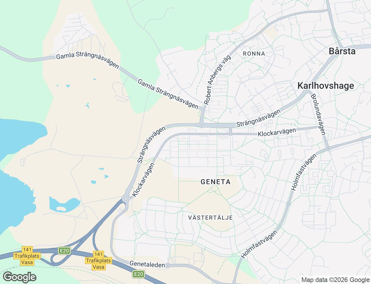 Karta över Klockarvägen 153 i 61 Södertälje