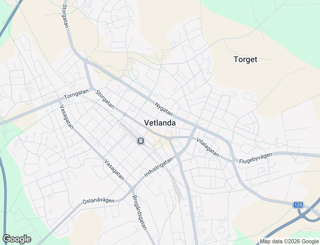 Karta över Vetlanda i Sverige