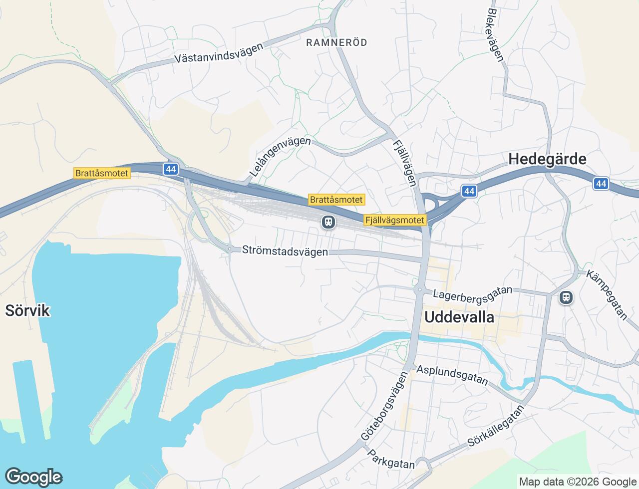 Karta över Strömstadsvägen 34B i 50 Uddevalla