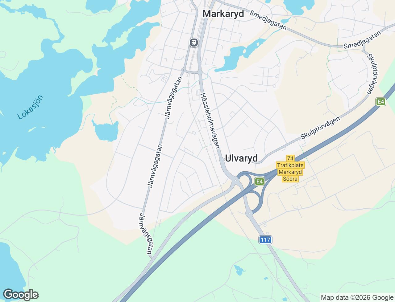 Karta över Kaplansgatan 1C i 33 Markaryd