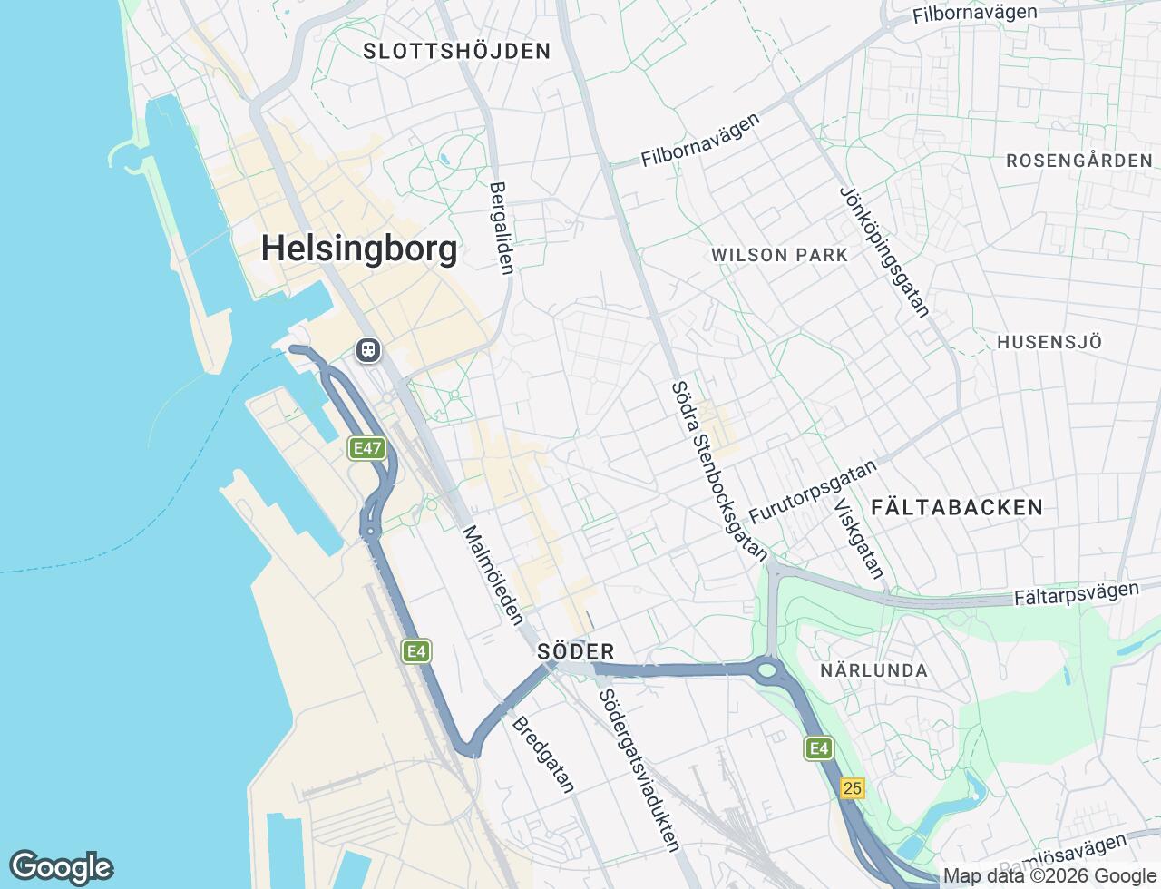 Karta över Wieselgrensgatan 2 i 48 Helsingborg