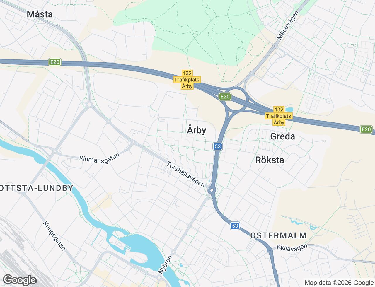 Karta över Årbygatan 15 i 45 Eskilstuna