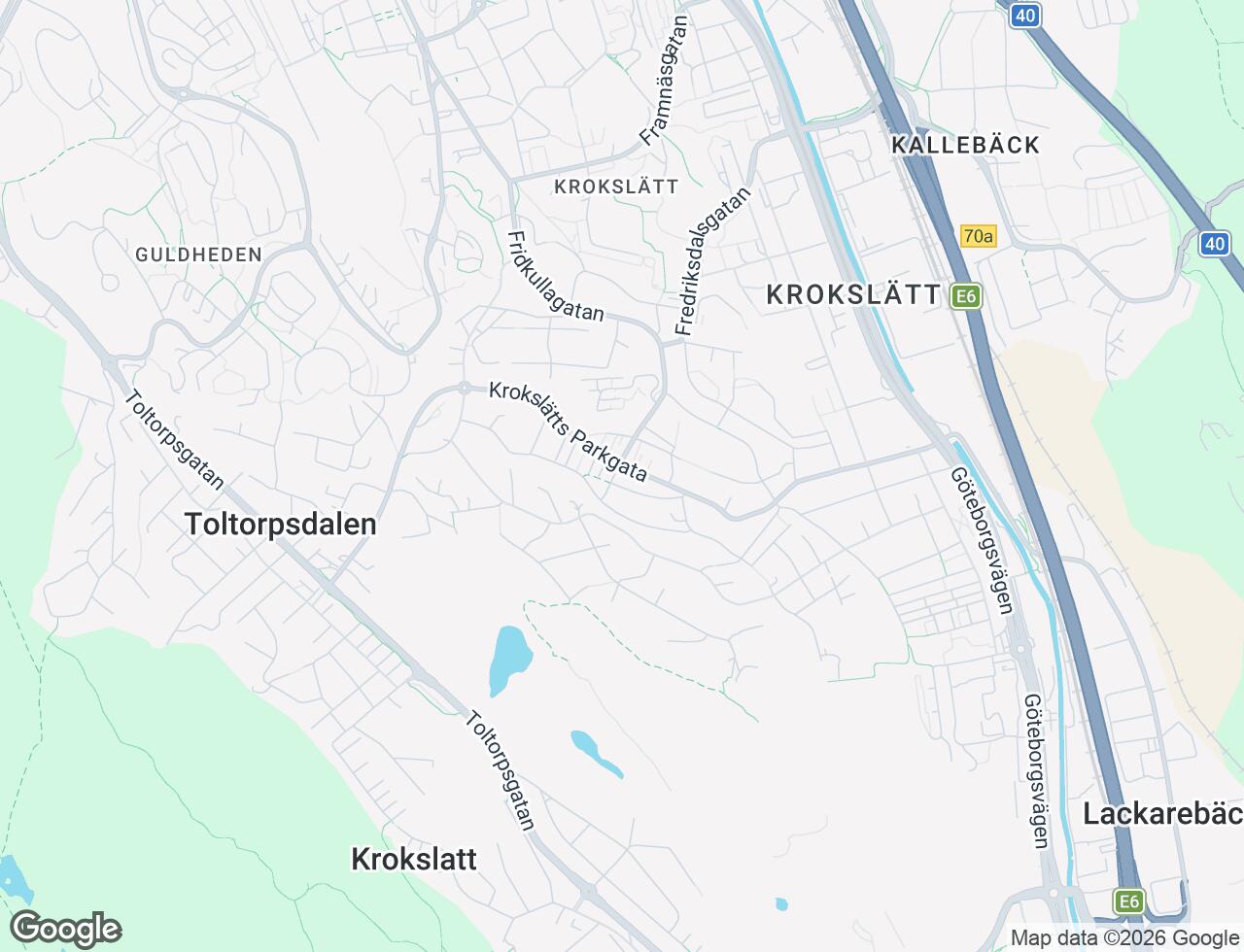 Karta över Krokslätts Parkgata 57B i 68 Mölndal