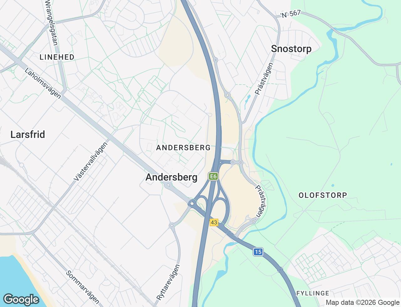 Karta över Andersbergsringen 269 i 22 Halmstad