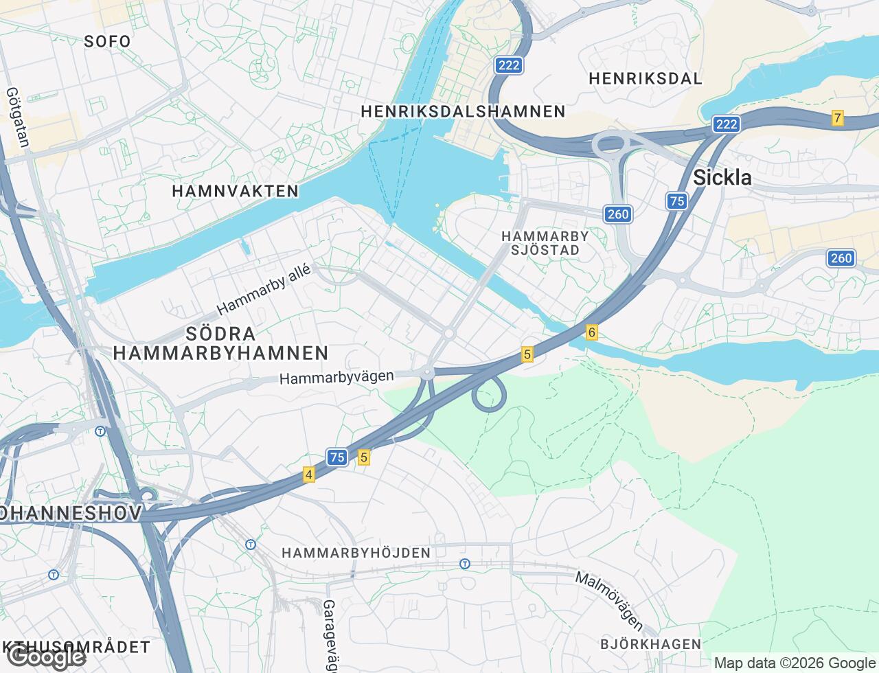 Karta över Lugnets Allé 7 i 65 Stockholm