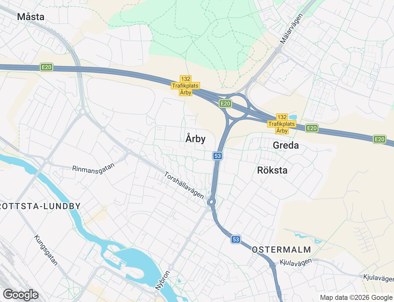 Karta över Årbygatan 9A i 45 Eskilstuna
