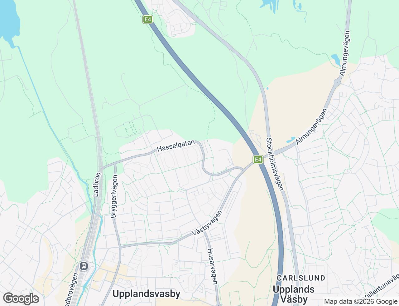Karta över Hasselgatan 32 i 37 Upplands Väsby