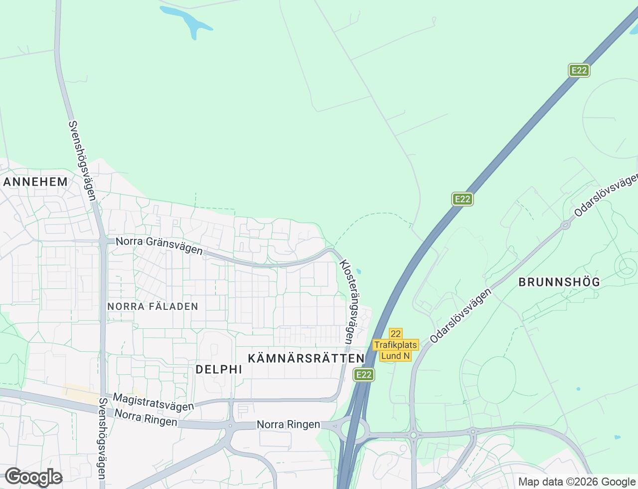 Karta över Stiftsvägen 6 i 57 Lund