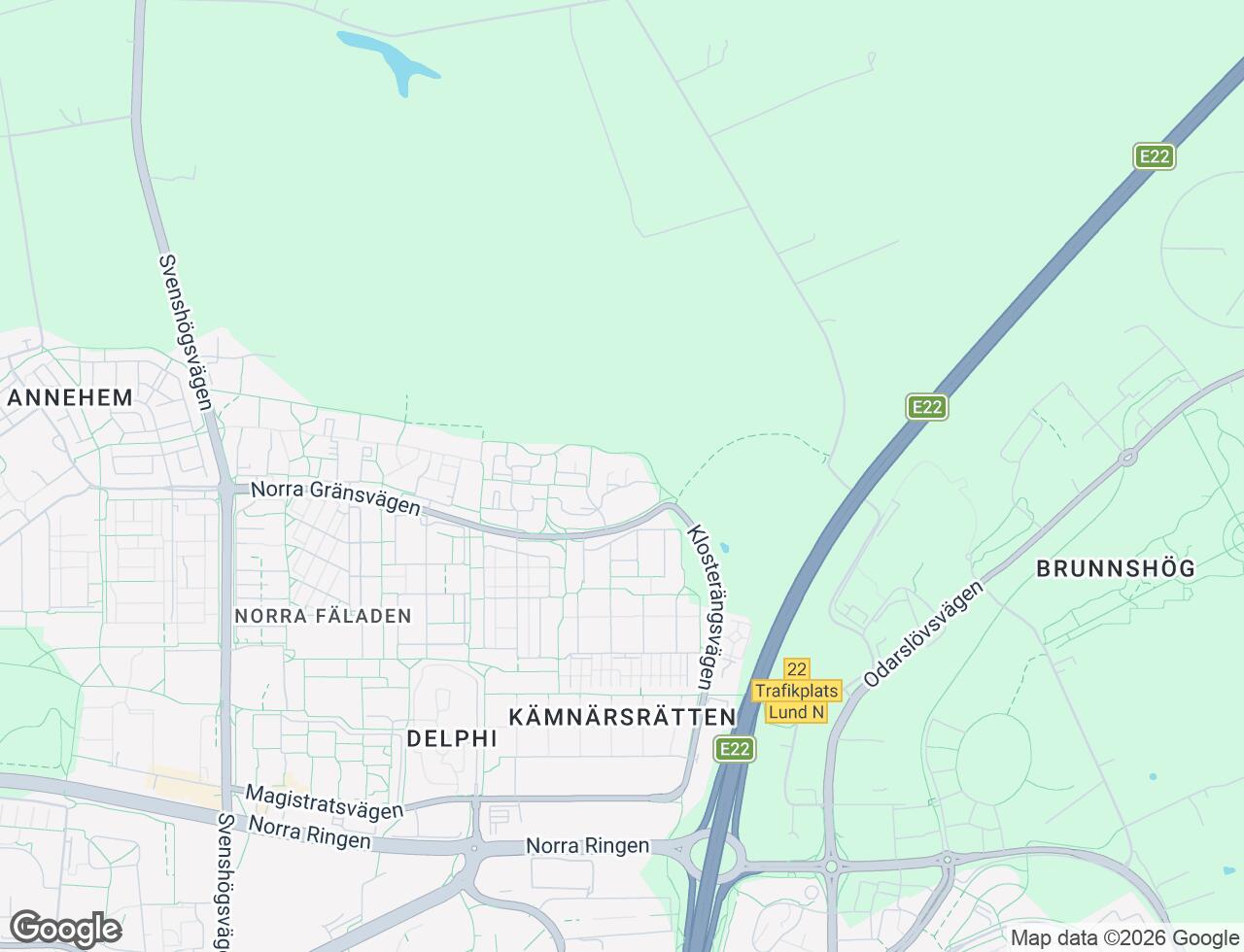 Karta över Stiftsvägen 10 i 57 Lund