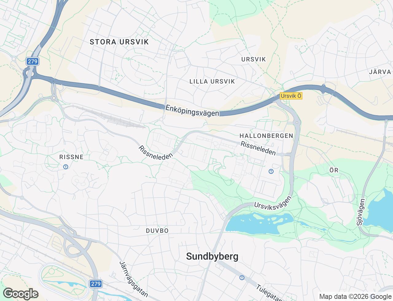 Karta över Skidbacken 56 i 54 Sundbyberg