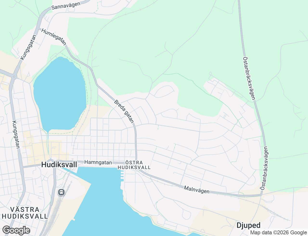 Karta över Soldatvägen 3 i 52 Hudiksvall