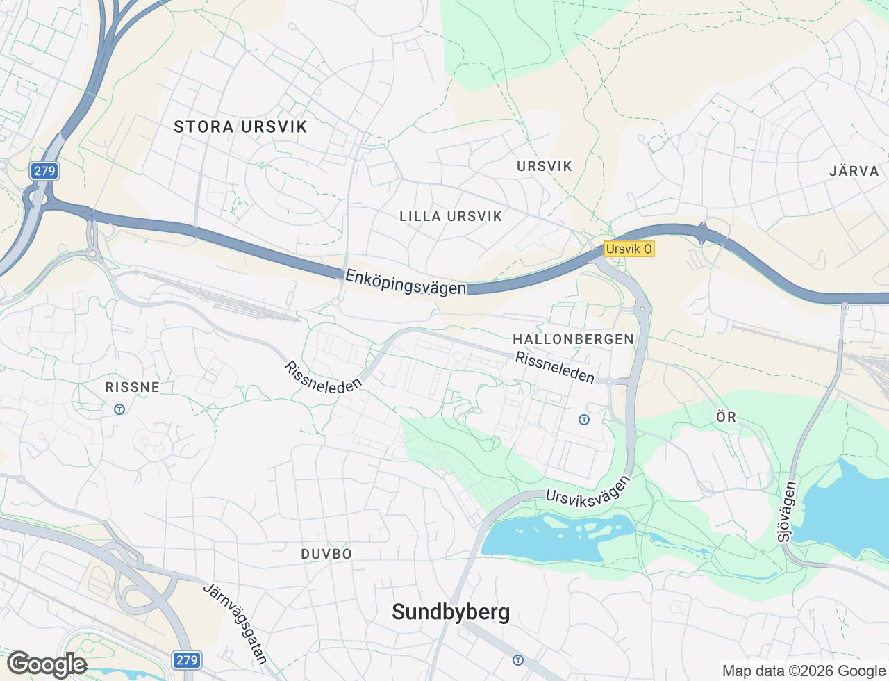 Karta över Rissneleden 63 i 44 Sundbyberg