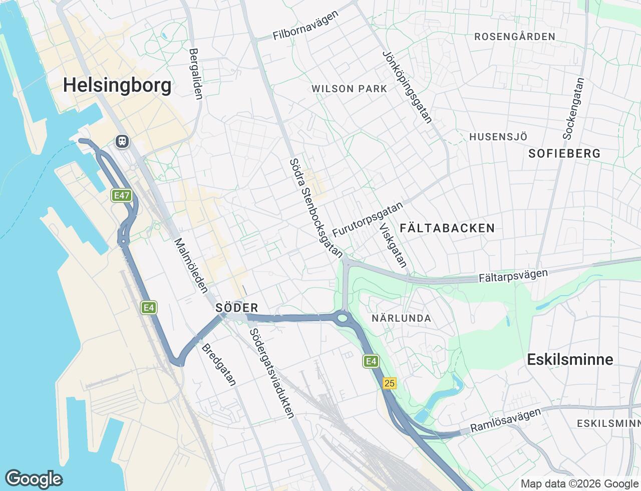 Karta över Sturegatan 35 i 38 Helsingborg