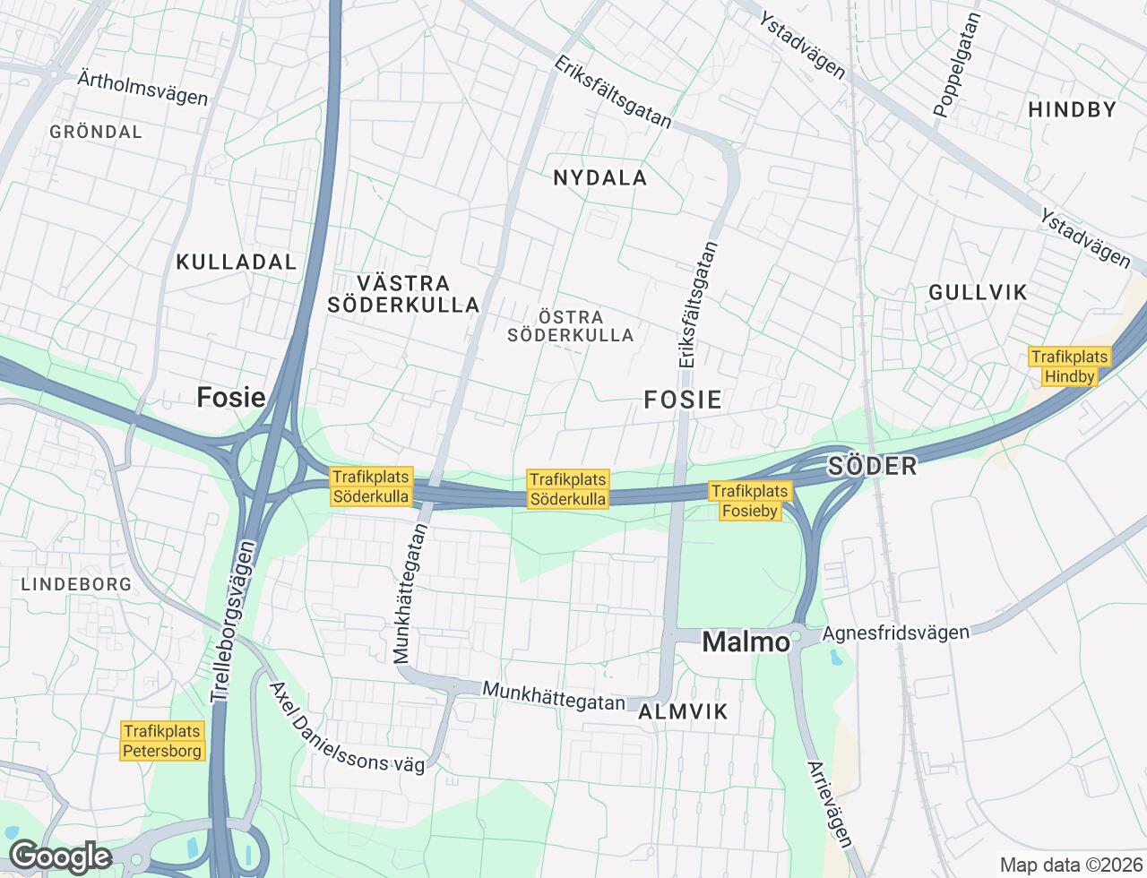 Karta över Docentgatan 18B i 52 Malmö