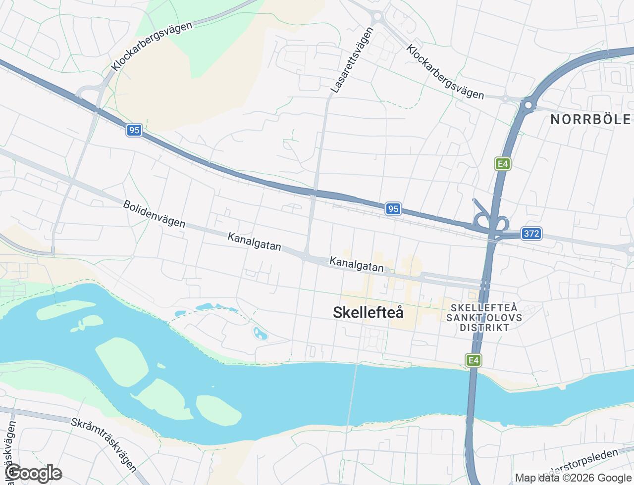 Karta över Kanalgatan 27D i 29 Skellefteå