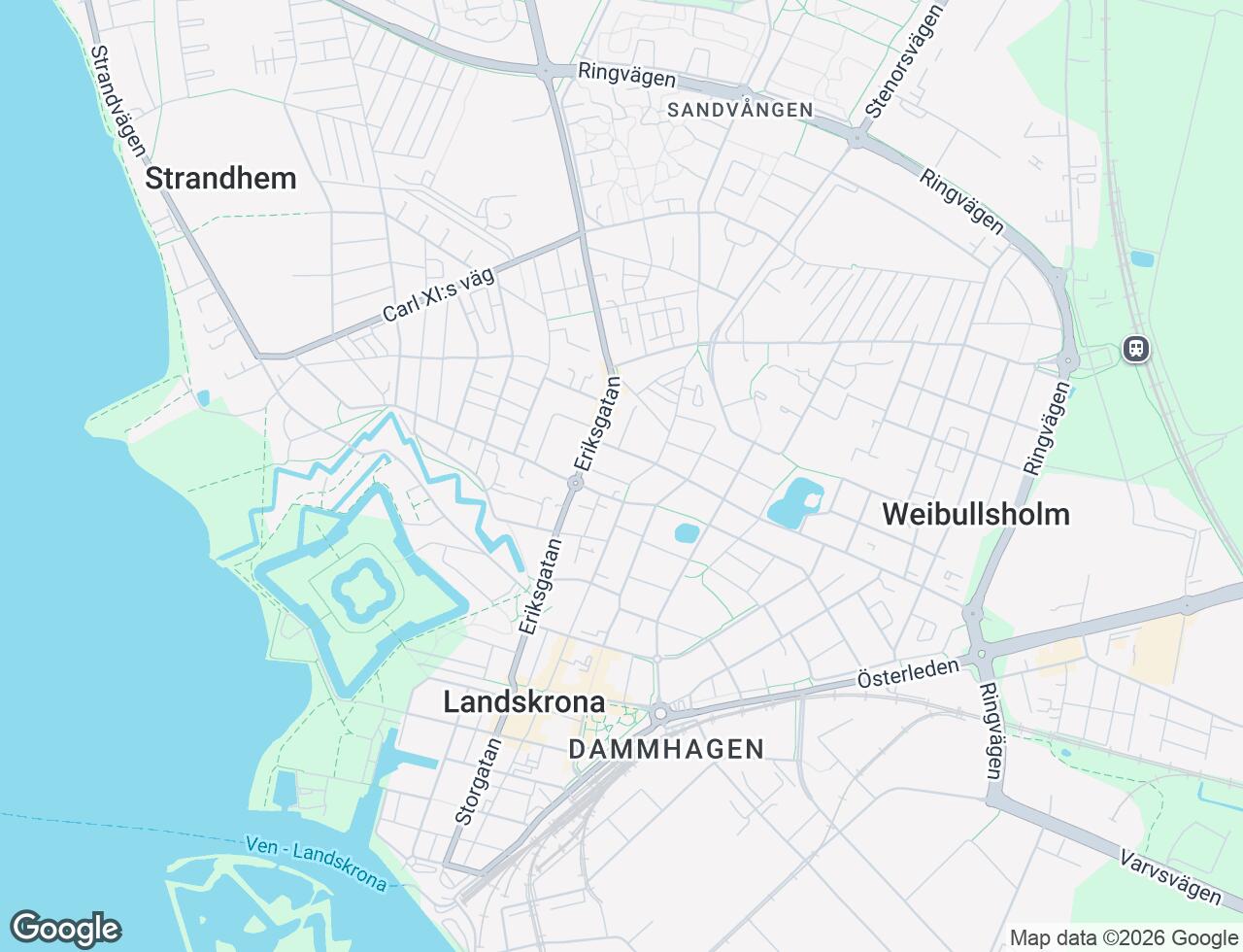 Karta över Karmelitergatan 11 i 40 Landskrona