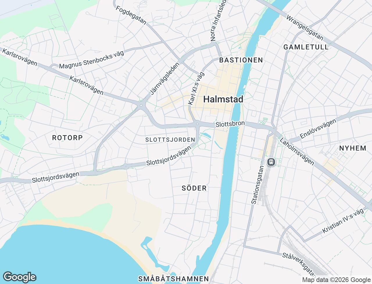 Karta över Skånegatan 9 i 36 Halmstad
