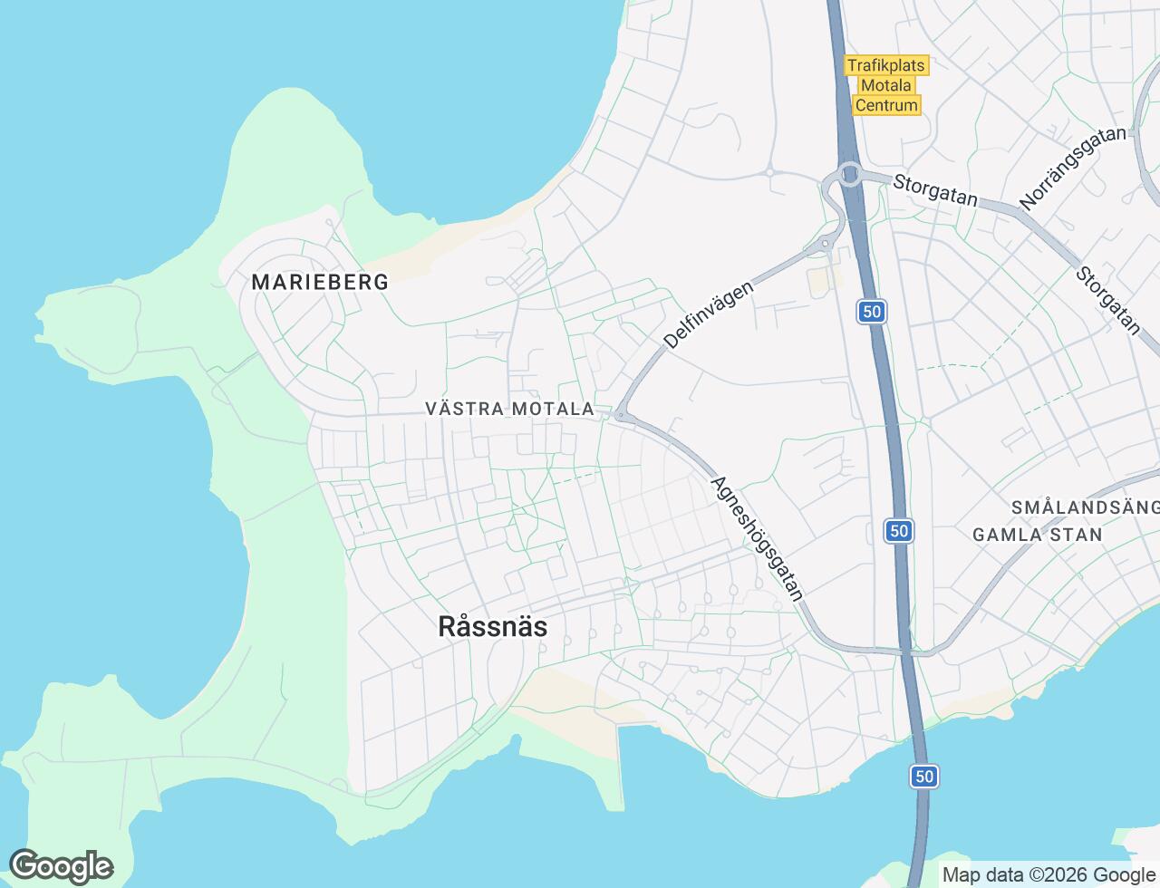 Karta över Agneshögsgatan 61B i 71 Motala
