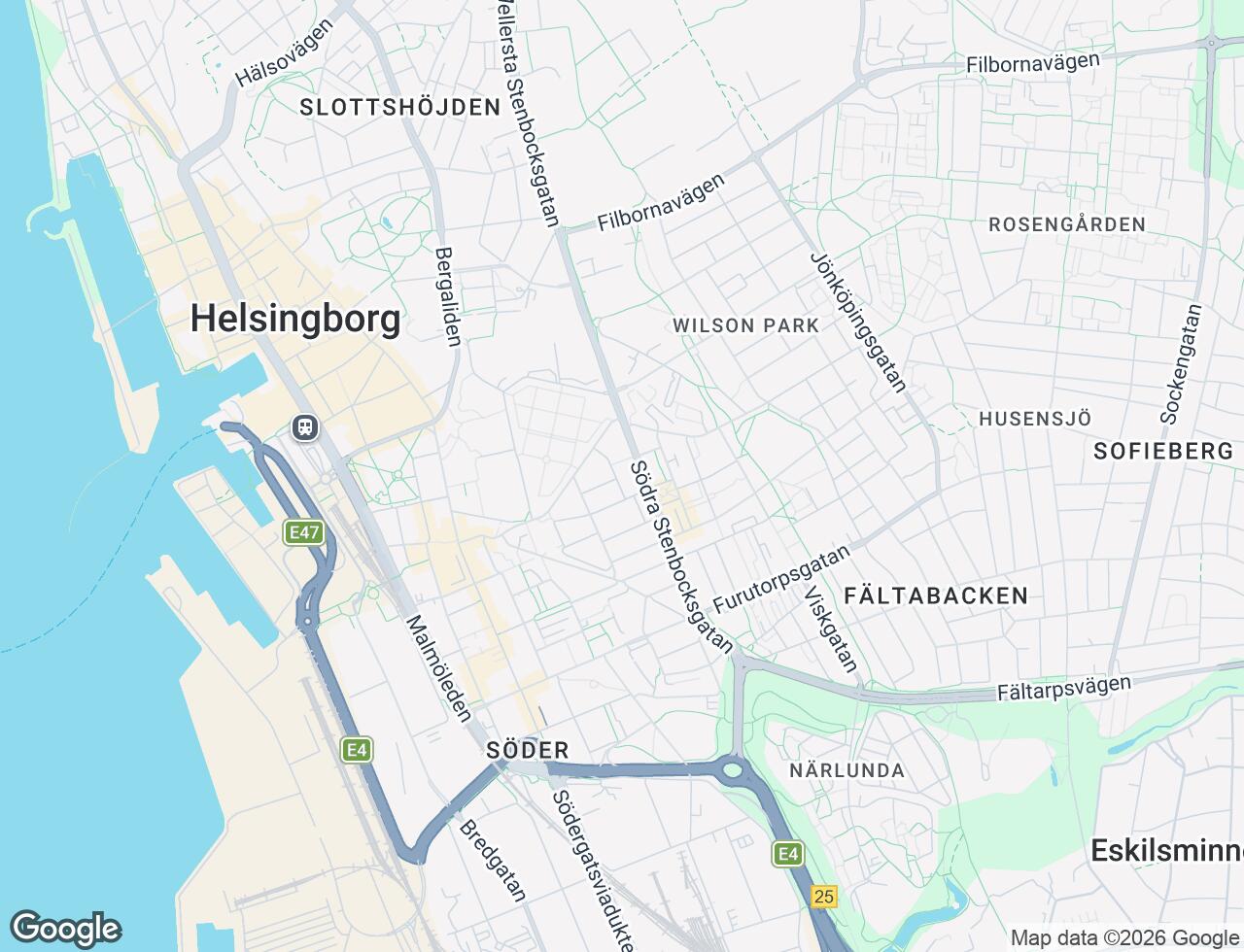 Karta över Visitörsgatan 9 i 48 Helsingborg