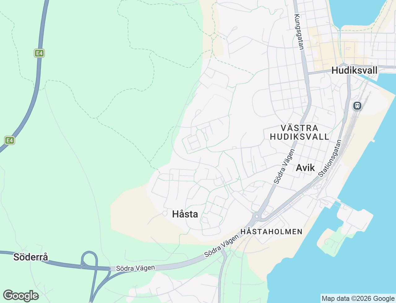 Karta över Vänortsvägen 16 i 41 Hudiksvall