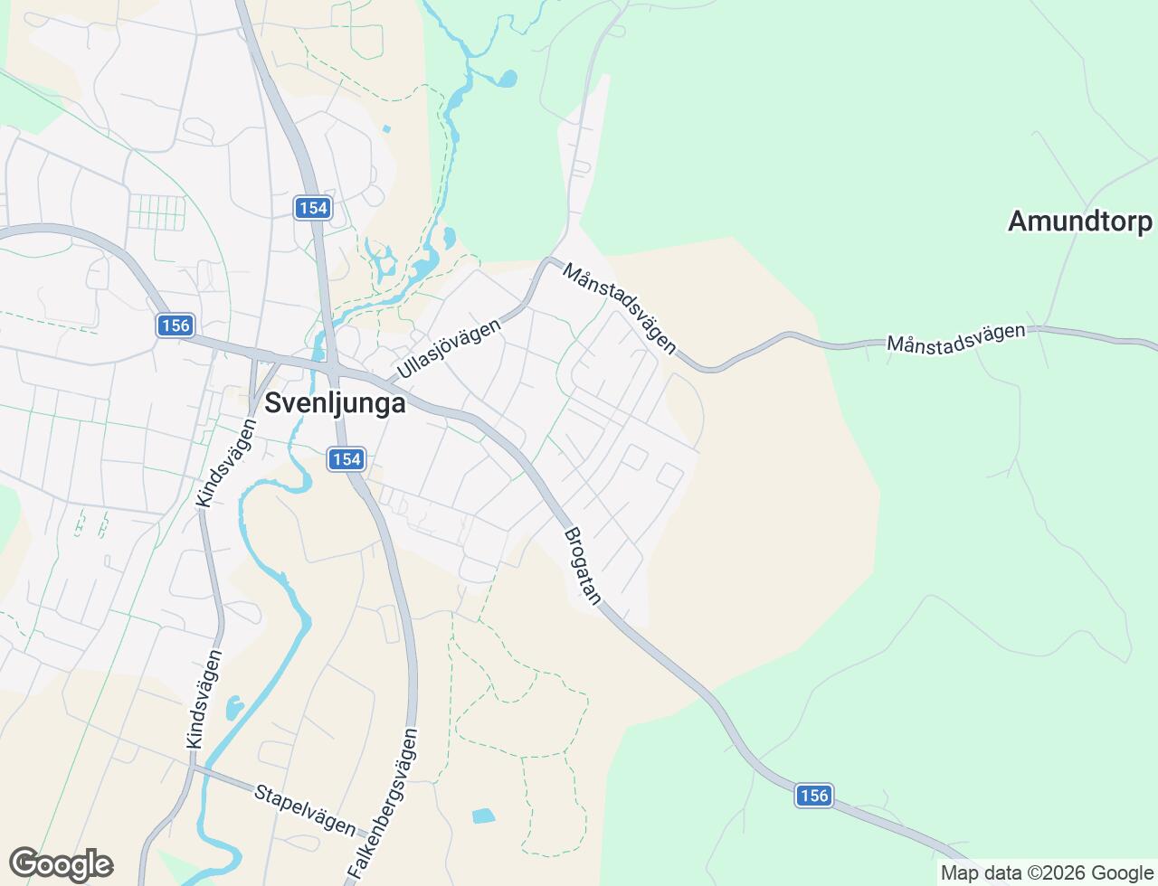 Karta över Lokes väg 2B i 54 Svenljunga