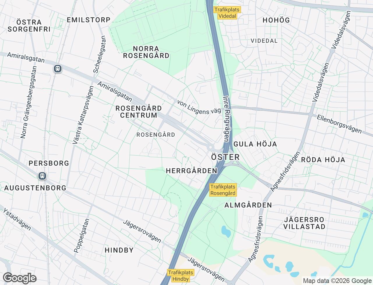 Karta över Ramels väg 9 i 69 Malmö