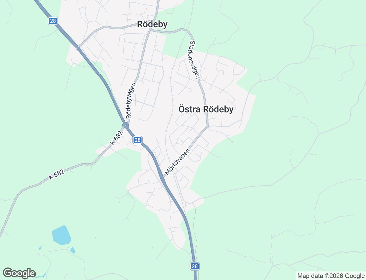 Karta över Thunells väg 8B i 43 Rödeby