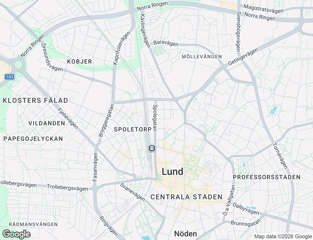 Karta över Spolegatan 12B i 20 Lund