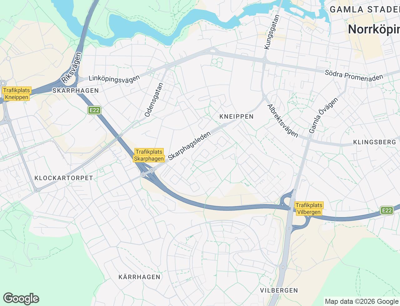 Karta över Idrottsgatan 36 i 73 Norrköping
