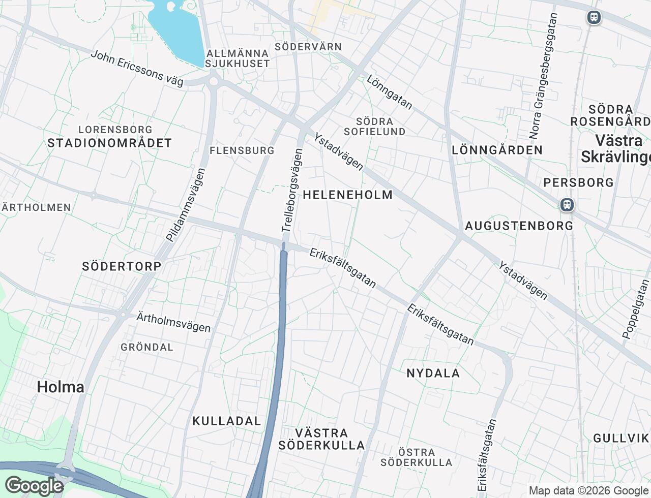 Karta över Eriksfältsgatan 16B i 32 Malmö