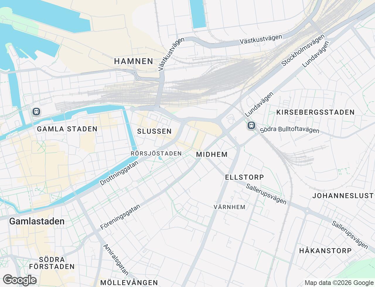 Karta över Östra Förstadsgatan 52 i 12 Malmö