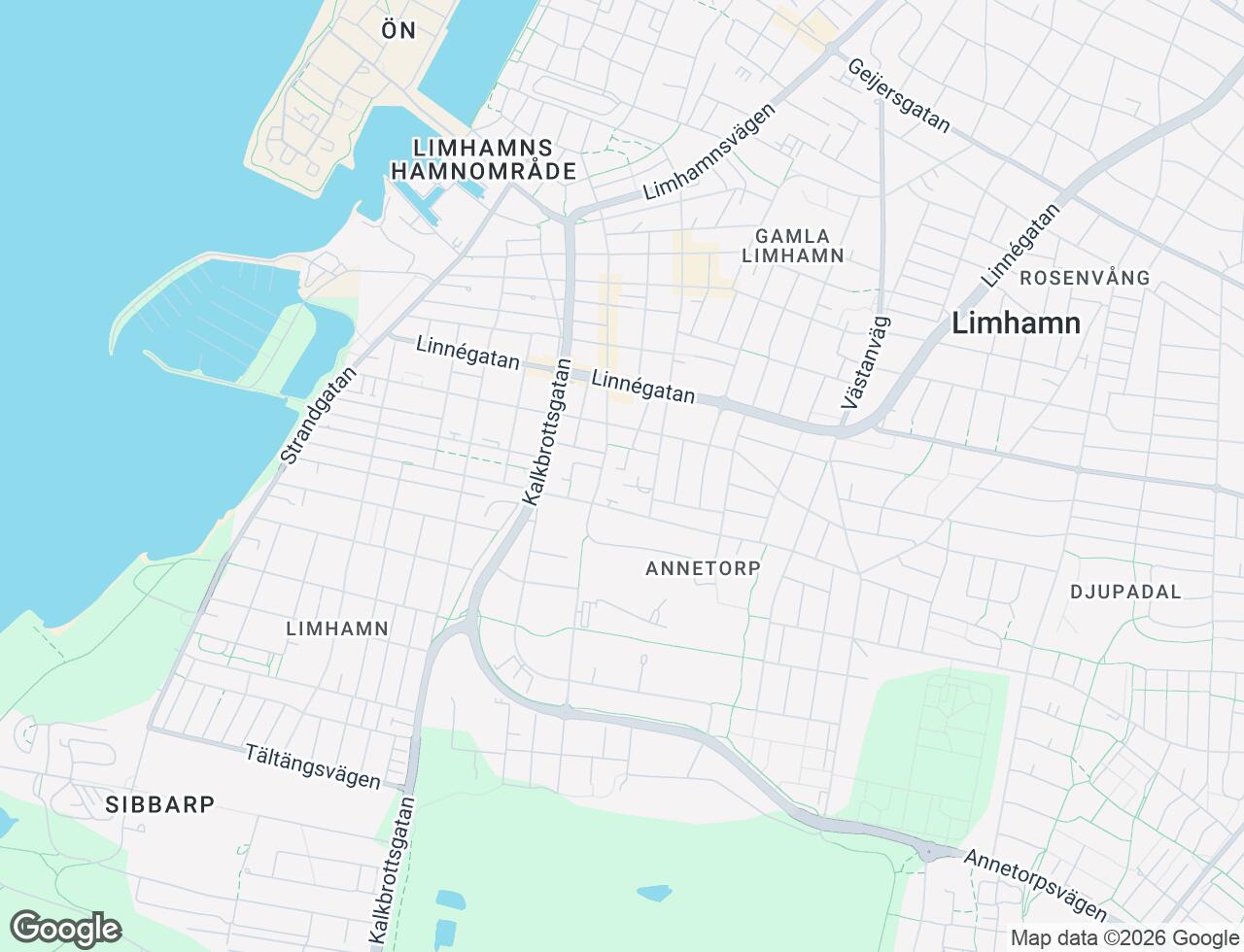 Karta över Hyllie kyrkoväg 58 i 16 Limhamn