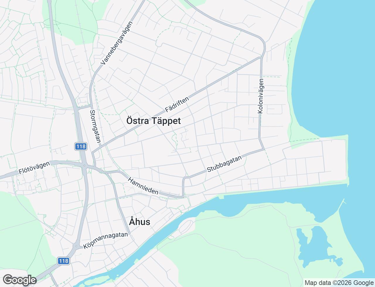 Karta över Södra Piggagatan 24A i 32 Åhus