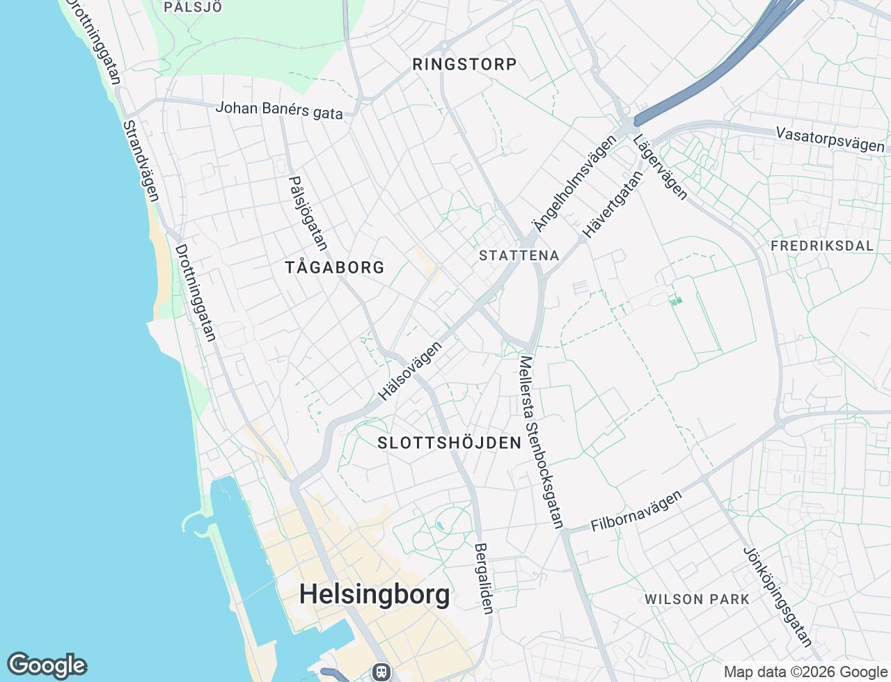 Karta över Hälsovägen 38B i 42 Helsingborg