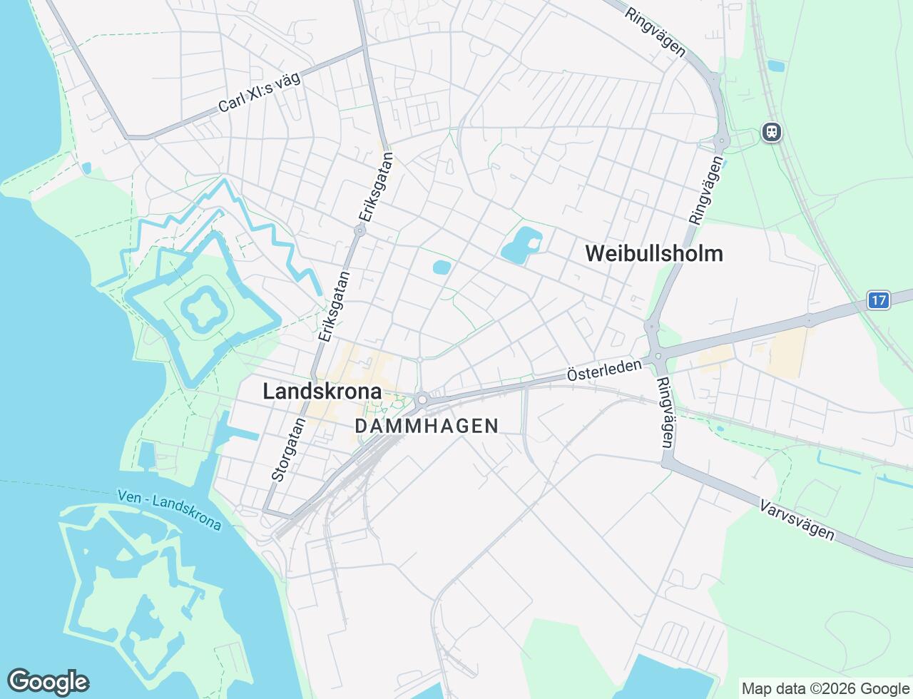 Karta över Ödmanssonsgatan 14 i 34 Landskrona